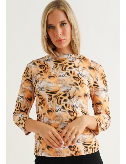 ALESSA Print Turtleneck - Animal Print
