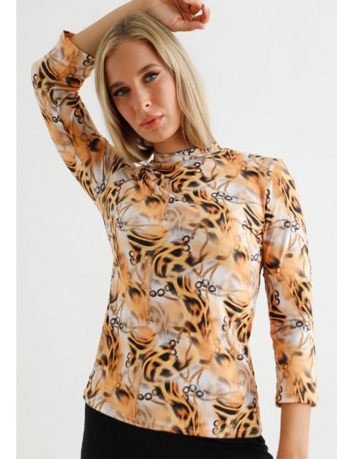 ALESSA Print Turtleneck - Animal Print