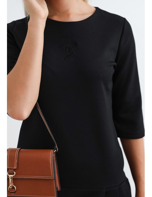 TAMARA Embroidered Dress - Black