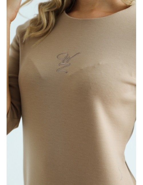 TAMARA Embroidered Dress - Peanut