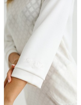 EMELDA Hímzett  Ruha - Törtfehér