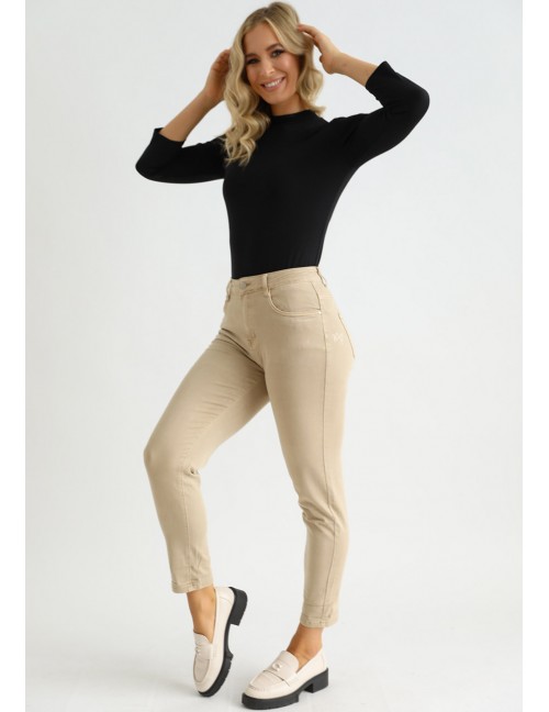 ALEXANDRA Embroidered Trousers - Beige