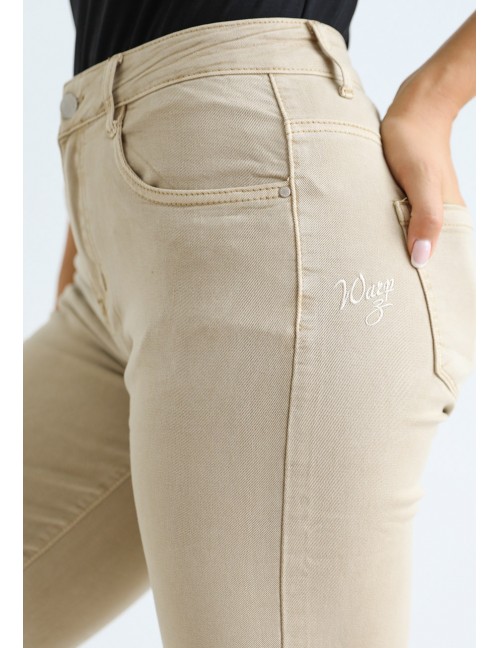 ALEXANDRA Embroidered Trousers - Beige