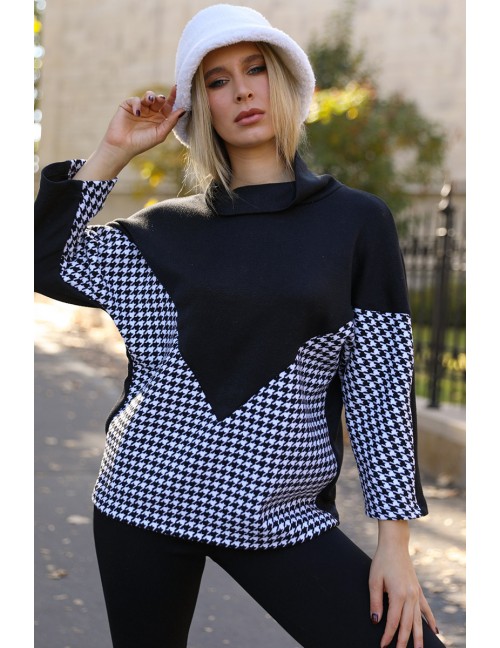 LIVIA Kötött Pulóver - Fekete-Fehér LIVIA Kötött Pulóver - Fekete-Fehér