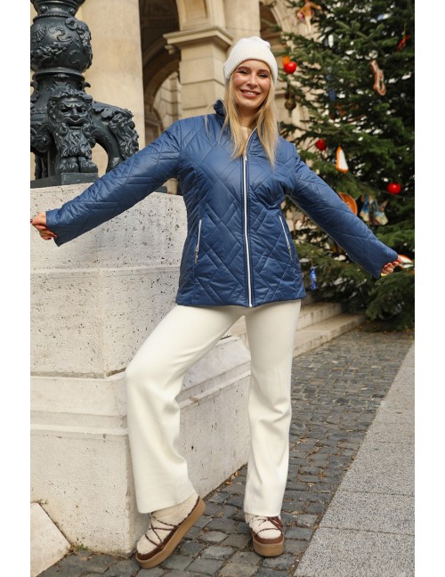 CLARA Bélelt Téli Kabát - Farmerkék