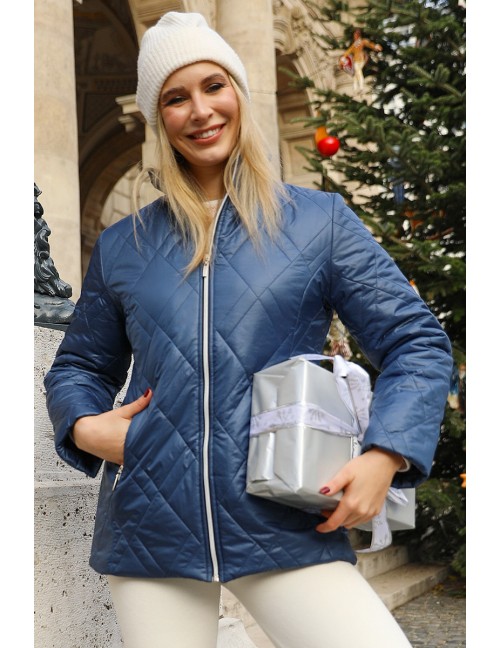 CLARA Bélelt Téli Kabát - Farmerkék