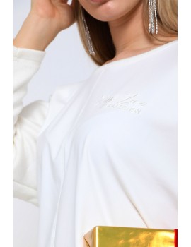 VADA Embroidered Loose Blouse - White