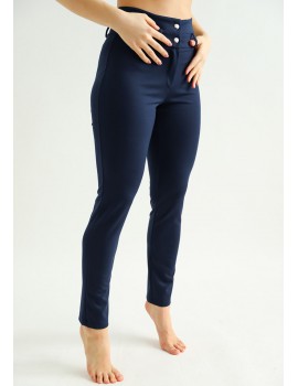 FERN Embroidered Trousers - Navy