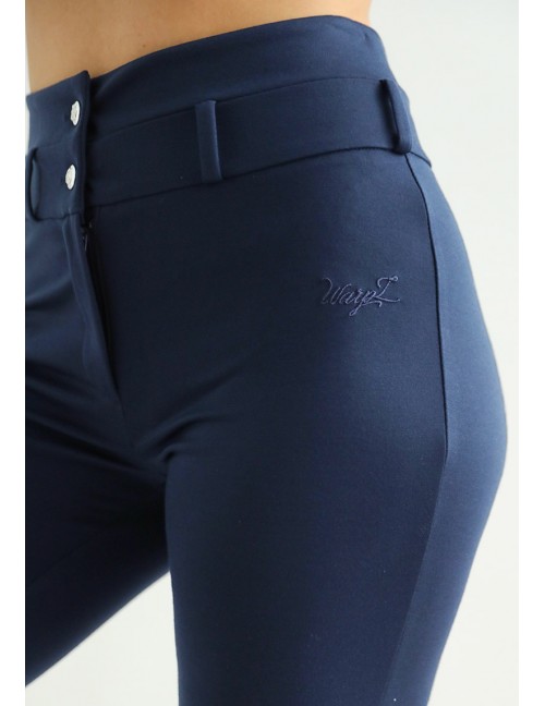 FERN Hímzett Elasztikus Nadrág  - Sötétkék