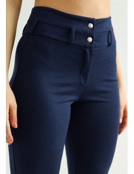 FERN Embroidered Trousers - Navy