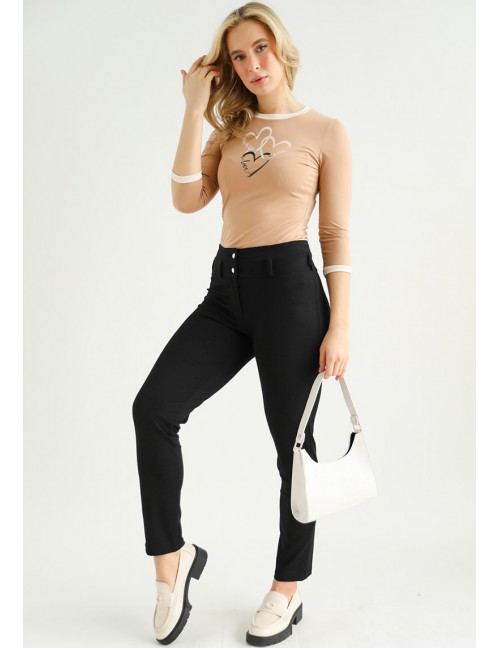 FERN Embroidered Trousers - Black