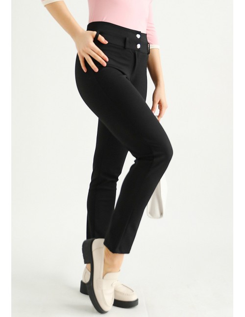 FERN Embroidered Trousers - Black