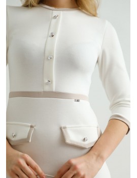 PEONY Elastic Dress - White