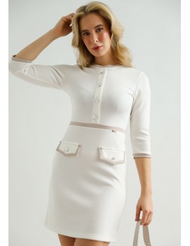 PEONY Elastic Dress - White