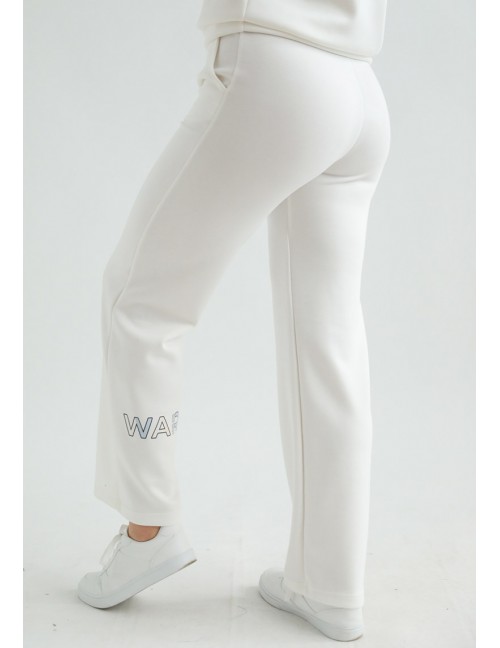 CLOVER Filmnyomott Szabadidő Nadrág  - Fehér CLOVER Filmnyomott Szabadidő Nadrág  - Fehér