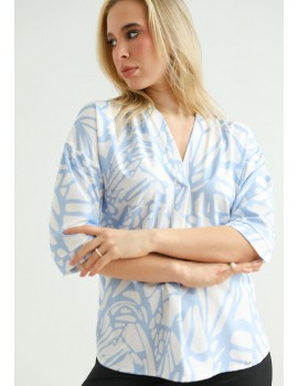 DANICA Print Shirt - Light Blue