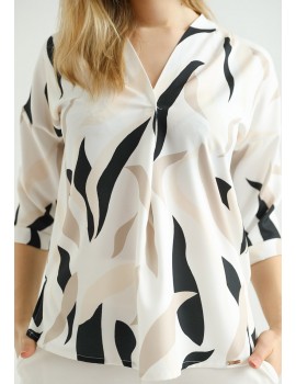 DANICA Print Shirt - Beige