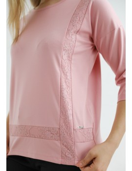 TULIP Shirt with Lace Detail - Light Pink