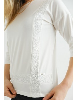 TULIP Shirt with Lace Detail - White