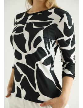 DELPHINE Print T-Shirt - Black