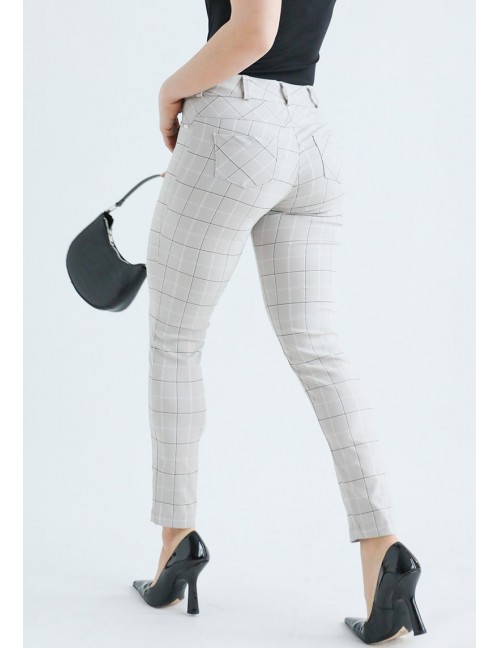 NATALIA Check Trousers - Light