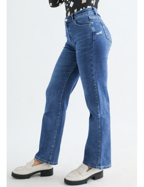 ELIZA Embroidered Wide Leg Jeans