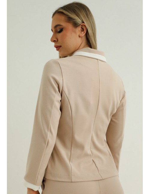 LUNA Buttoned Blazer - Beige