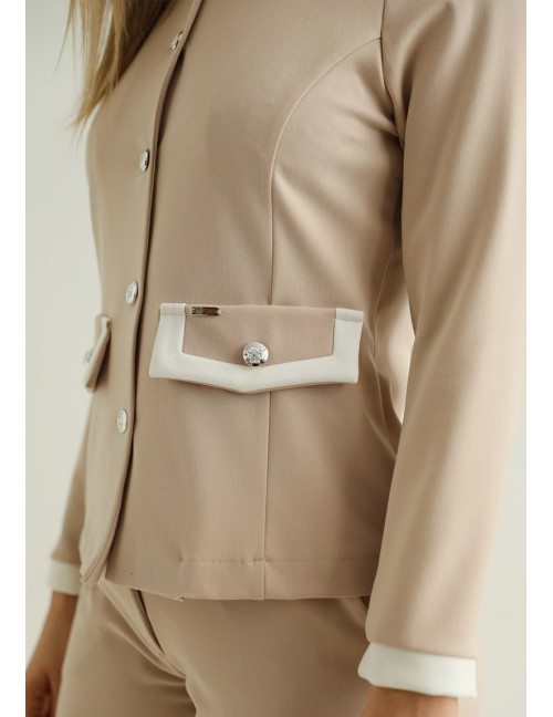 LUNA Buttoned Blazer - Beige