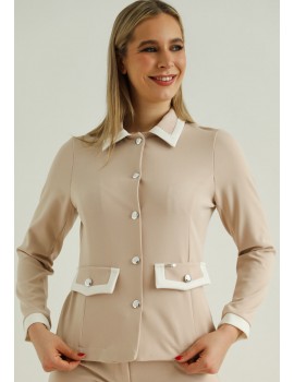 LUNA Buttoned Blazer - Beige