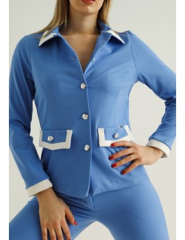 LUNA Buttoned Blazer - Blue