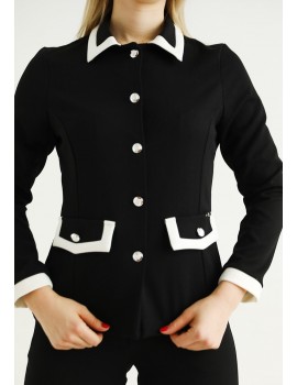 LUNA Buttoned Blazer - Black