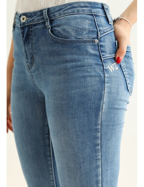 JENNA Hímzett Farmernadrág