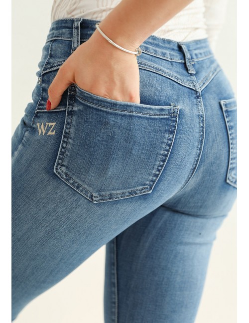 JENNA Hímzett Farmernadrág