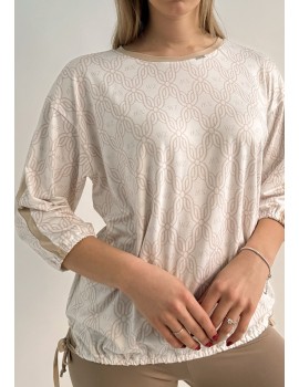 Side Knot Top - Brown Pattern