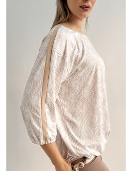 Side Knot Top - Brown Pattern