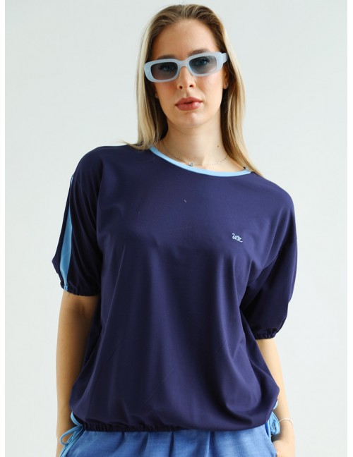 Alul megkötős felső - Sötétkék