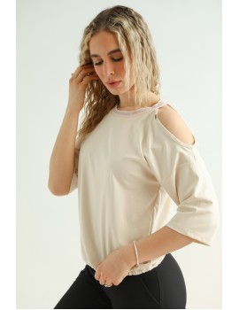 Nyitott Vállú felső - Bézs