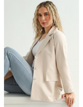 VALERIE Buttoned Blazer - Beige