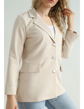 VALERIE Buttoned Blazer - Beige