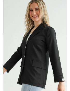 VALERIE Buttoned Blazer - Black