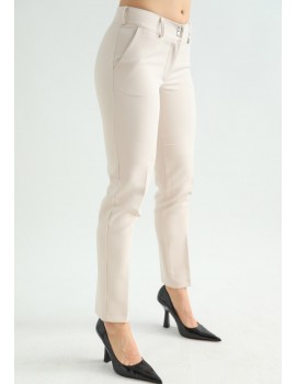 VALERIE Cigarette Trousers - Beige