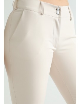 VALERIE Cigarette Trousers - Beige