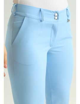 VALERIE Cigarette Trousers - Blue