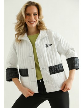 ASTER Embroidered Quilt Jacket - White