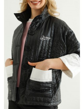 ASTER Embroidered Quilt Jacket - Black