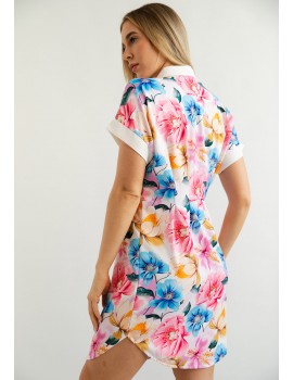 ELEONORA Print Dress with White Collar