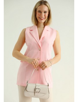 CARRIE Sleeveless Blazer - Pastel Pink