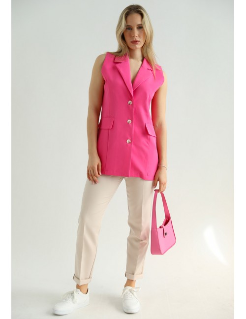 CARRIE Sleeveless Blazer - Pink
