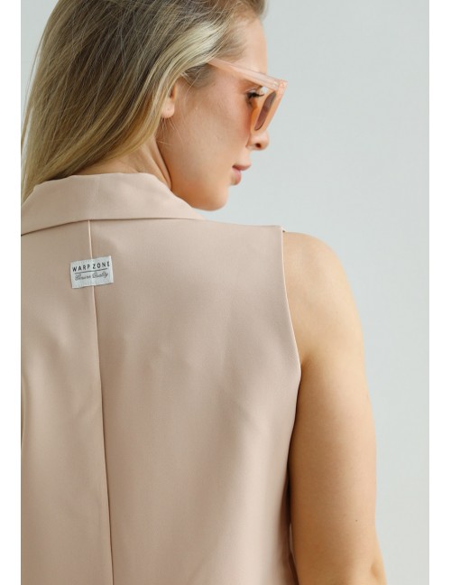 CARRIE Sleeveless Blazer - Beige