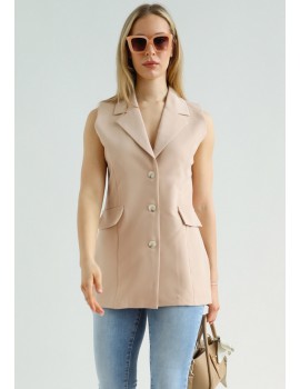 CARRIE Sleeveless Blazer - Beige